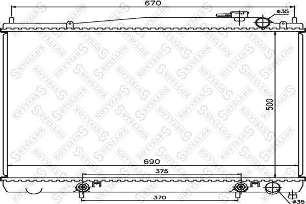 1025977SX STELLOX Радиатор, охлаждение двигателя