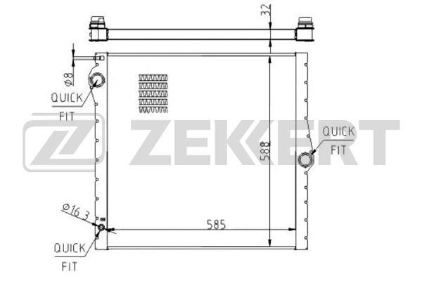 MK1524 ZEKKERT Радиатор, охлаждение двигателя