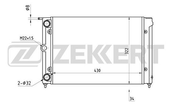 MK1028 ZEKKERT Радиатор, охлаждение двигателя