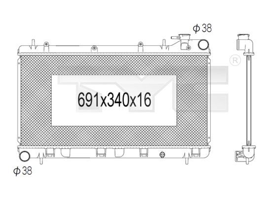 7341009 TYC Радиатор, охлаждение двигателя