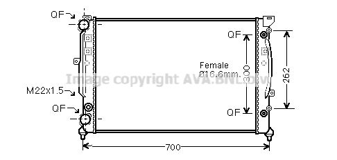 AIA2122 AVA QUALITY COOLING Радиатор, охлаждение двигателя