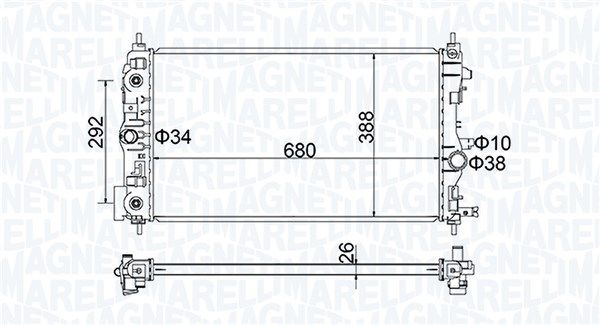 350213206400 MAGNETI MARELLI Радиатор, охлаждение двигателя