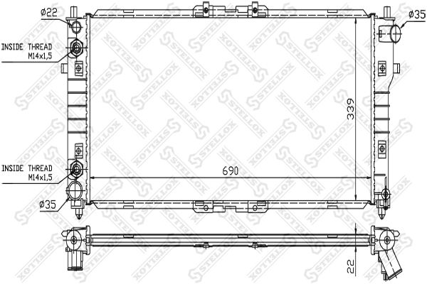 1025858SX STELLOX Радиатор, охлаждение двигателя