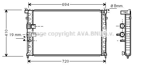 PEA2232 AVA QUALITY COOLING Радиатор, охлаждение двигателя