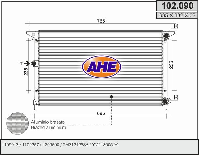 102090 AHE Радиатор, охлаждение двигателя