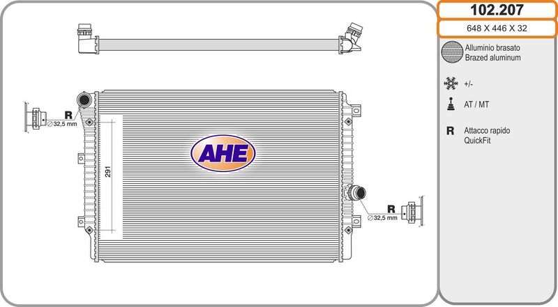 102207 AHE Радиатор, охлаждение двигателя
