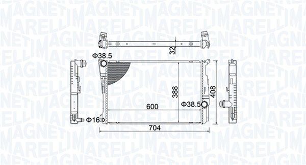 350213155200 MAGNETI MARELLI Радиатор, охлаждение двигателя