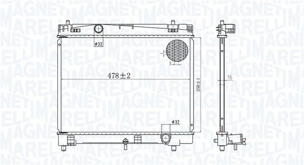 350213167600 MAGNETI MARELLI Радиатор, охлаждение двигателя