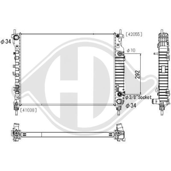 DCM3875 DIEDERICHS Радиатор, охлаждение двигателя