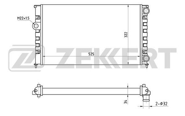 MK1037 ZEKKERT Радиатор, охлаждение двигателя