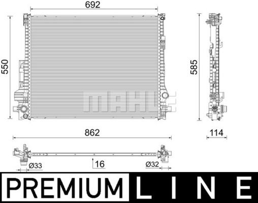 CR2607000P MAHLE Радиатор, охлаждение двигателя