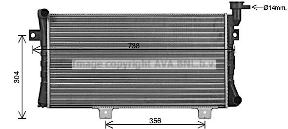 LA2024 AVA QUALITY COOLING Радиатор, охлаждение двигателя