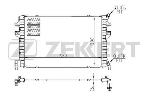 MK1522 ZEKKERT Радиатор, охлаждение двигателя