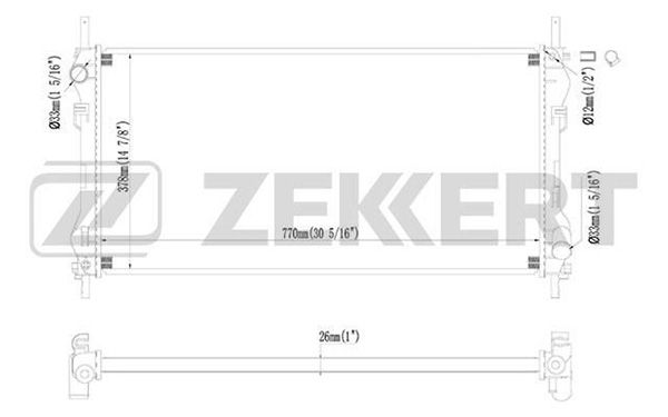 MK1229 ZEKKERT Радиатор, охлаждение двигателя