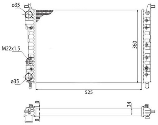 350213259003 MAGNETI MARELLI Радиатор, охлаждение двигателя