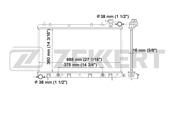 MK1448 ZEKKERT Радиатор, охлаждение двигателя