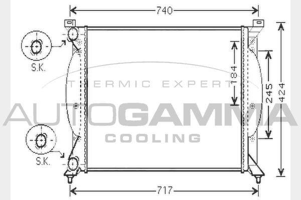 104600 AUTOGAMMA Радиатор, охлаждение двигателя