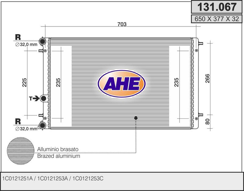 131067 AHE Радиатор, охлаждение двигателя