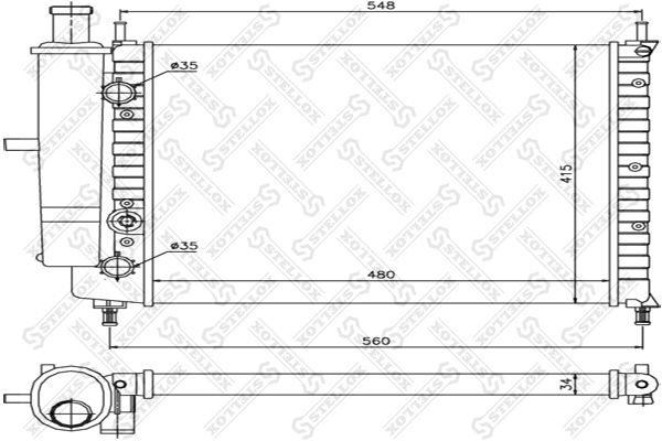 1025210SX STELLOX Радиатор, охлаждение двигателя