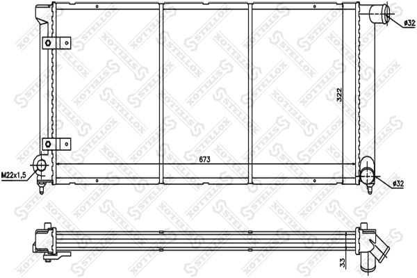 1026412SX STELLOX Радиатор, охлаждение двигателя