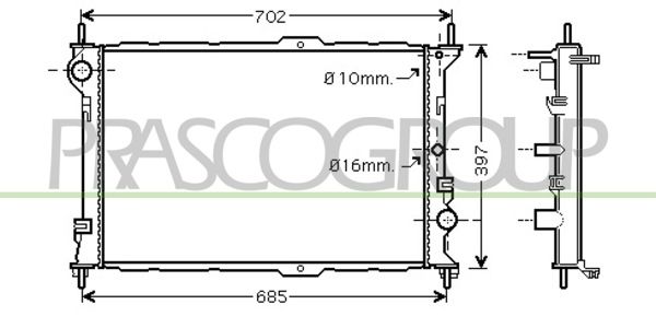 FD930R004 PRASCO Радиатор, охлаждение двигателя