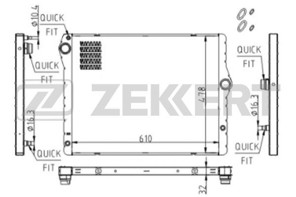 MK1614 ZEKKERT Радиатор, охлаждение двигателя