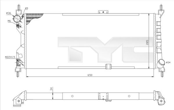 7250019R TYC Радиатор, охлаждение двигателя