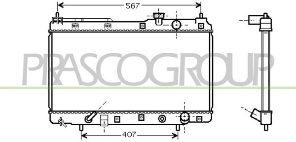 HD820R001 PRASCO Радиатор, охлаждение двигателя