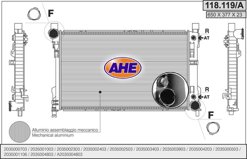 118119A AHE Радиатор, охлаждение двигателя