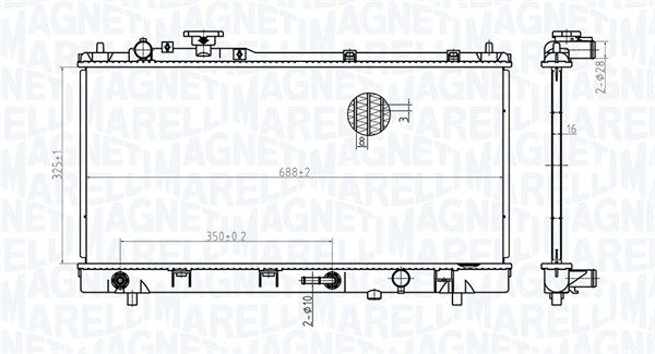 350213175200 MAGNETI MARELLI Радиатор, охлаждение двигателя