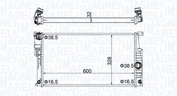 350213202300 MAGNETI MARELLI Радиатор, охлаждение двигателя