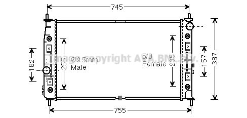 CR2054 AVA QUALITY COOLING Радиатор, охлаждение двигателя