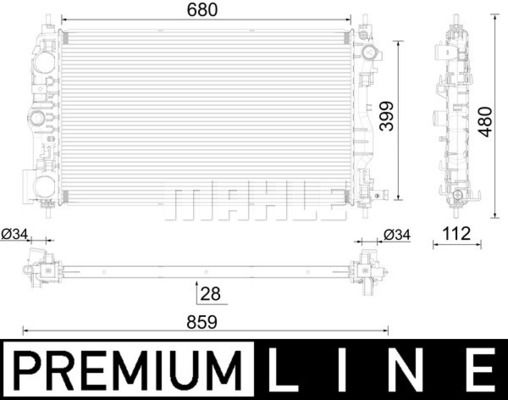 CR2594000P MAHLE Радиатор, охлаждение двигателя