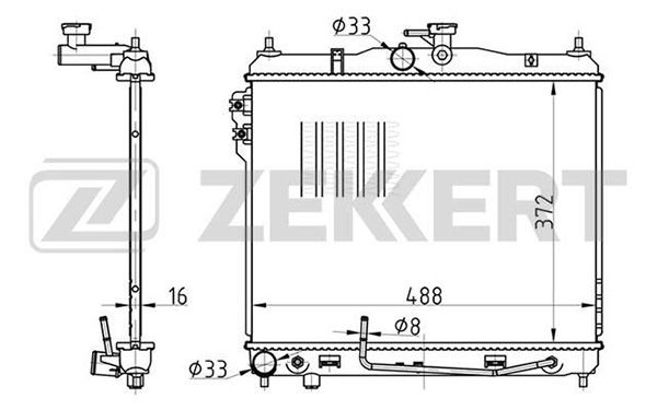 MK1173 ZEKKERT Радиатор, охлаждение двигателя