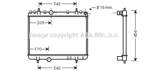 PE2265 AVA QUALITY COOLING Радиатор, охлаждение двигателя