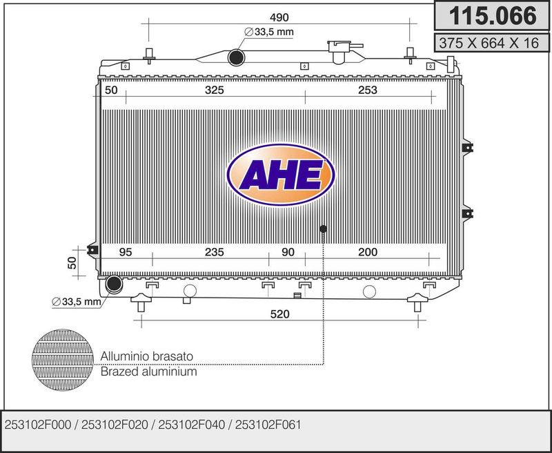 115066 AHE Радиатор, охлаждение двигателя