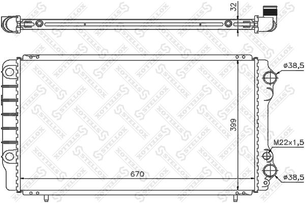 1025234SX STELLOX Радиатор, охлаждение двигателя