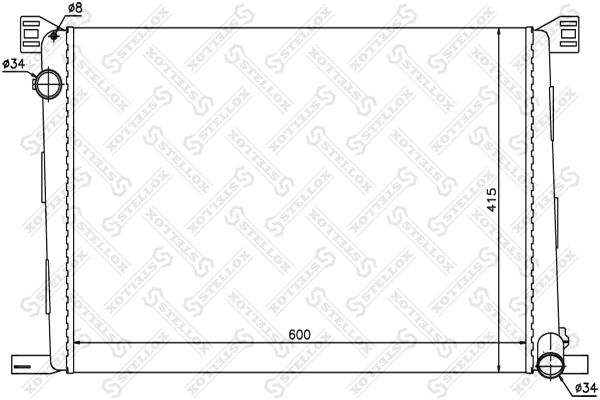 1025408SX STELLOX Радиатор, охлаждение двигателя