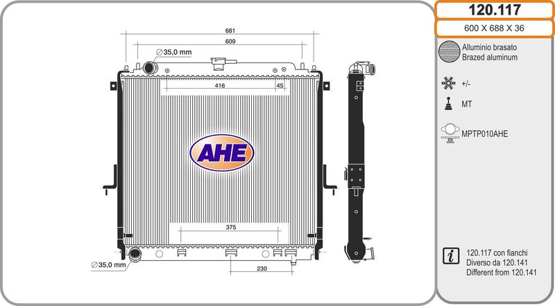 120117 AHE Радиатор, охлаждение двигателя
