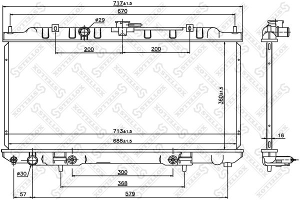 1026768SX STELLOX Радиатор, охлаждение двигателя