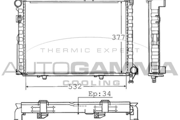 100546 AUTOGAMMA Радиатор, охлаждение двигателя