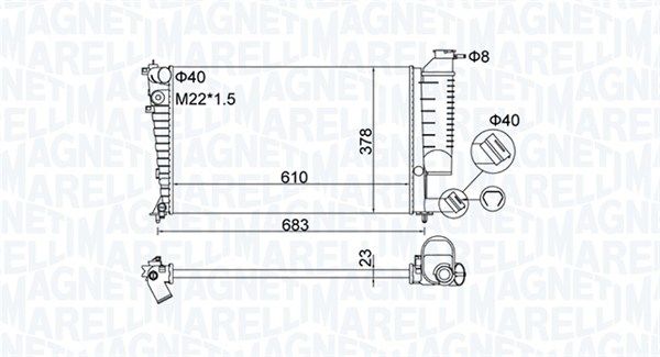 350213189500 MAGNETI MARELLI Радиатор, охлаждение двигателя