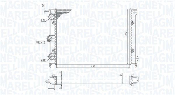 350213187300 MAGNETI MARELLI Радиатор, охлаждение двигателя