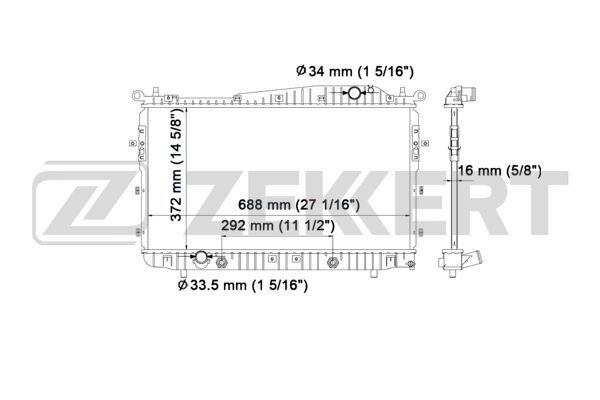 MK1238 ZEKKERT Радиатор, охлаждение двигателя