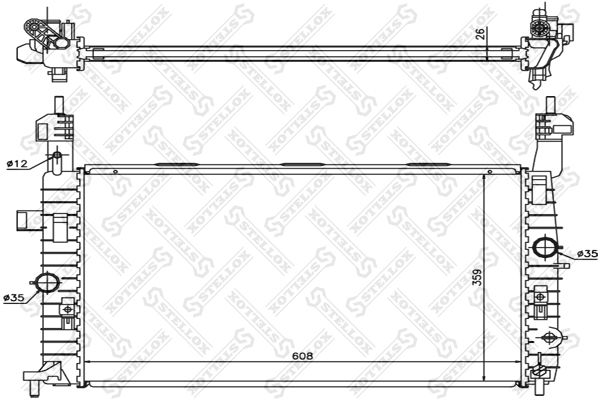 1025351SX STELLOX Радиатор, охлаждение двигателя