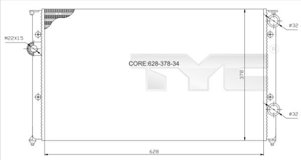 7370026 TYC Радиатор, охлаждение двигателя