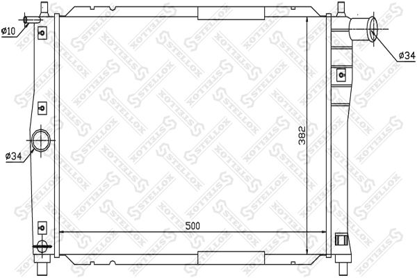 1025340SX STELLOX Радиатор, охлаждение двигателя