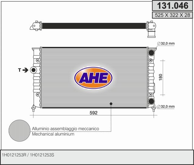 131046 AHE Радиатор, охлаждение двигателя