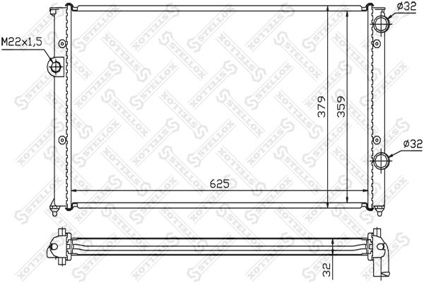 1025009SX STELLOX Радиатор, охлаждение двигателя