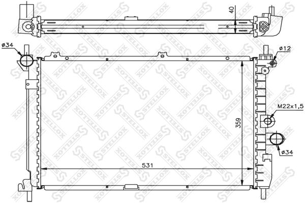 1026069SX STELLOX Радиатор, охлаждение двигателя